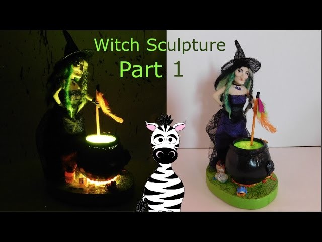 Witch Nightlight Polymer Clay Sculpture Tutorial Part 1 Sculpting