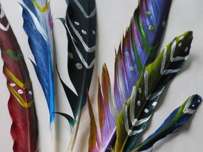 Diy Painted Pigeon Feathers, Learn Colors