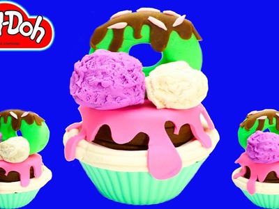 Play Doh How To Make Choc Mint Freakshake Cupcakes ! Chocolate Mint, Buttercream DIY PlayDough!