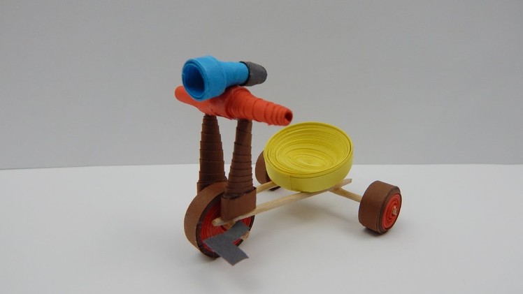 Paper craft-holiday 3-part1  tricycle | DIY crafting a paper tricycle Quilling