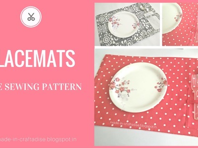 DIY Fabric Placemats, Sew Easy Placemats with pocket, Free Sewing pattern