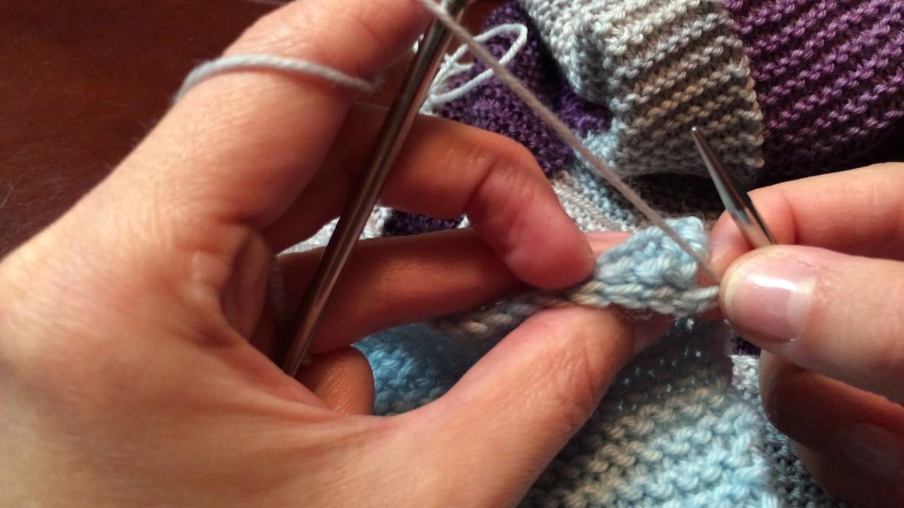 How to Pick up and Knit Sts Along WS Garter Stitch Bind Off Edge
