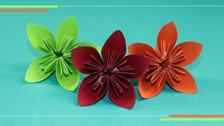 Origami Kusudam Flower: How to Make Paper Flowers, Easy for Biginners