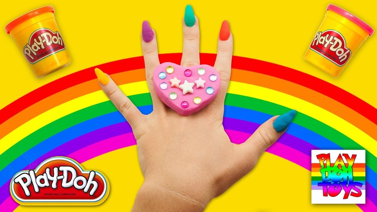 Play Doh Nails How To Make Rainbow Manicure Play Dough Fun Diy With Kids Play Do Ring