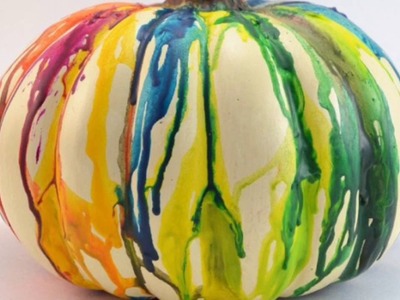 DIY Fall Halloween Melted Crayon Pumpkin
