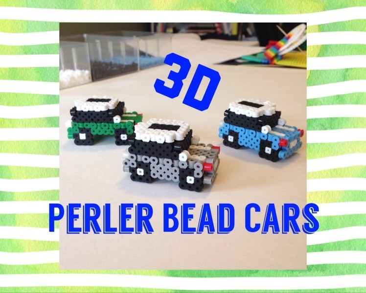 3D Perler Bead Car.Cute Mini Car Tutorial!!