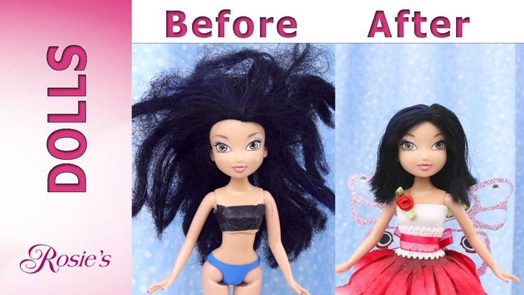 Disney Fairy Silvermist Makeover -  Hair Repair and New Dress