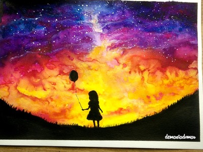 Girl With a Balloon  [Watercolor Speed Painting]