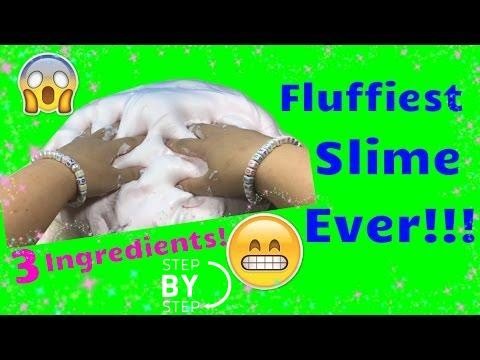(HOW TO) FLUFFY SLIME!! 3 Ingredients EASY DIY SLIME