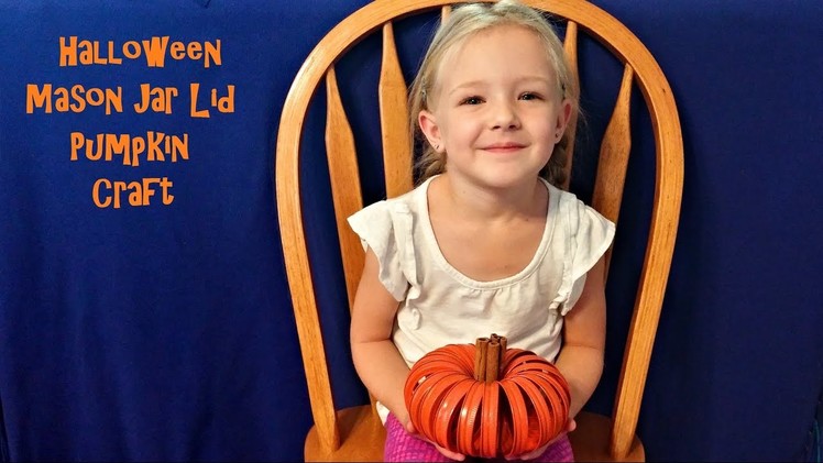 How to Make Halloween Pumpkin Decorations from Mason Jar Lids - DIY Kids Craft