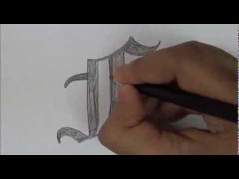 How To Write Letter "F" In Old English Font Style. Unique Designer  Font Letters