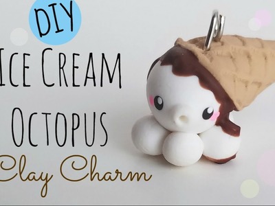 Ice Cream Octopus Polymer Clay Charm