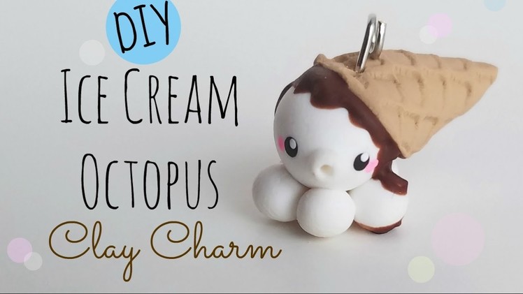 Ice Cream Octopus Polymer Clay Charm