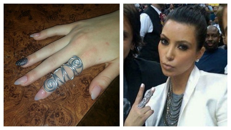 Kim Kardashian Inspired Full-Finger Wire-Wrapped Ring