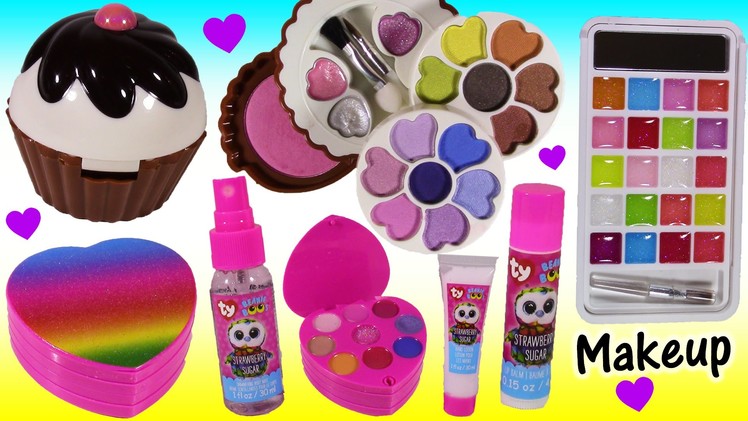 Makeup Beauty Bonanza! Lip Gloss & Lip Balm! Cupcake Eyeshadow Makeup SET! Beanie Boos! FUN