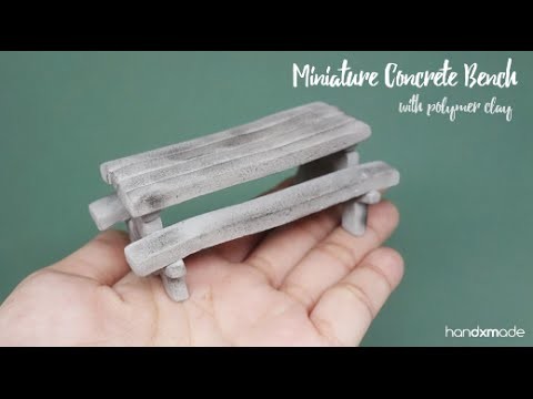 Miniature Concrete Bench with Polymer Clay
