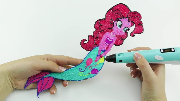 My Little Pony How to Draw Pinkie Pie Mermaid with 3D PEN! Video for Kids