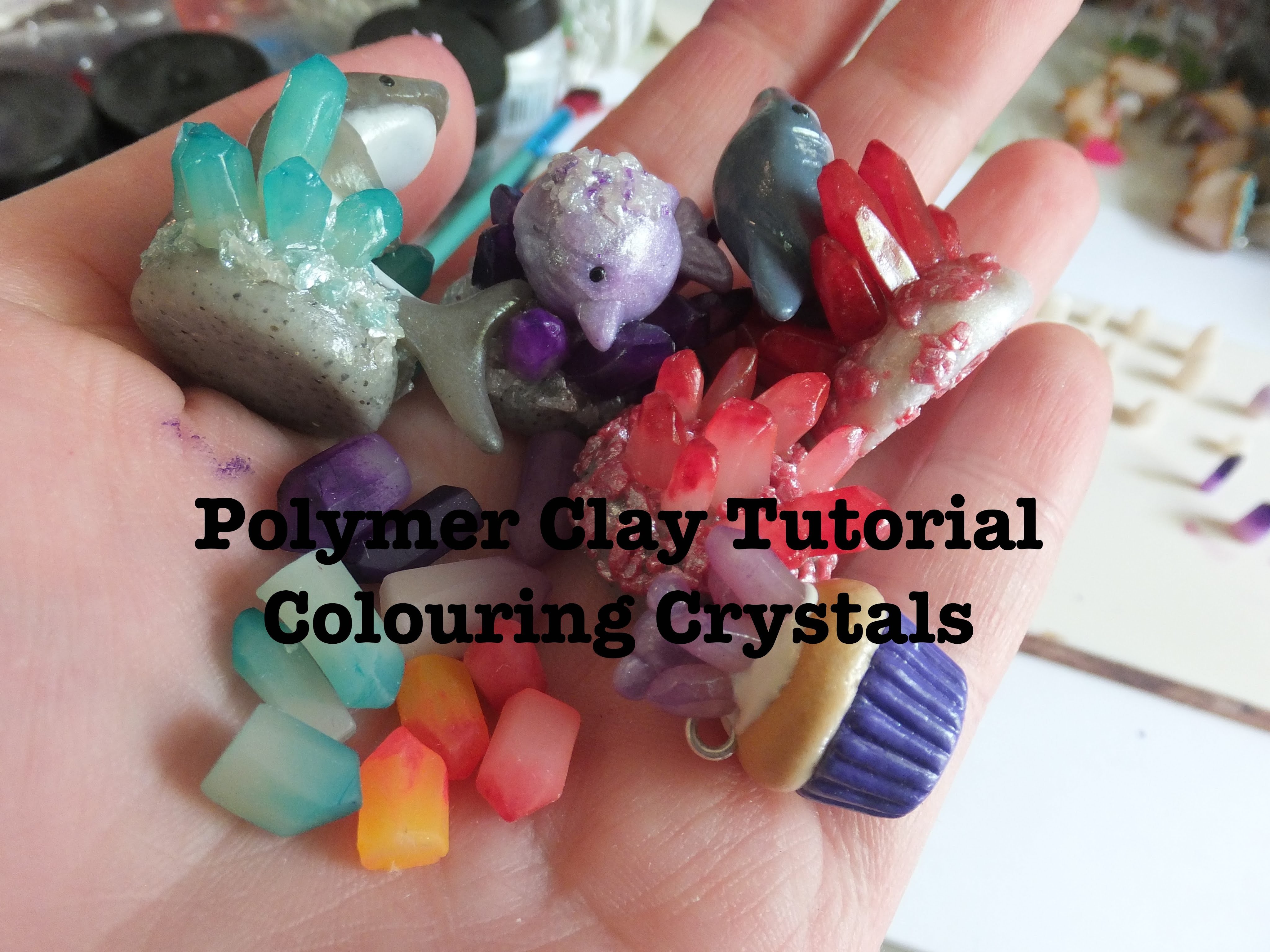 Polymer Clay Crystal Tutorial Part Two Colouring Crystals - 