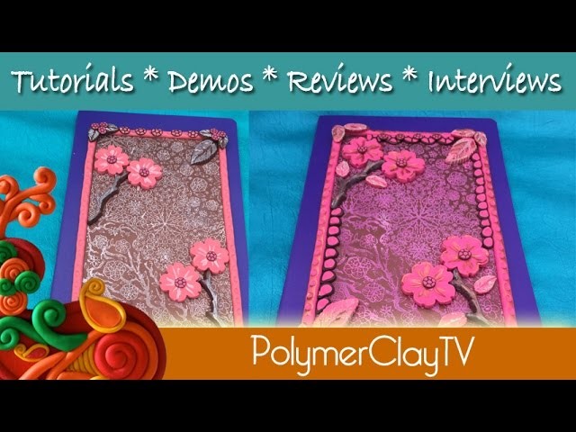 Polymer Clay Journal Cover Cherry Blossoms