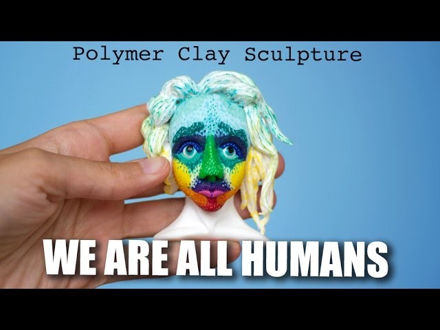We Are All Humans. Art Against Racism. Speed Sculpting