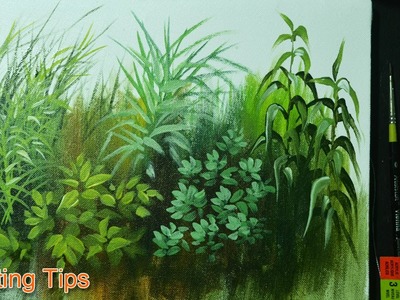 Acrylic Painting Lesson - How to Paint Grasses and Other Plants by JMLisondra