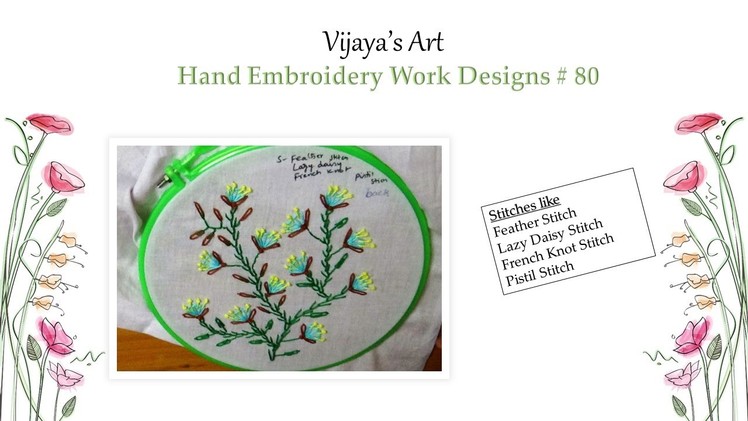 Beautiful Hand Embroidery Designs # 80 - Feather Stitch