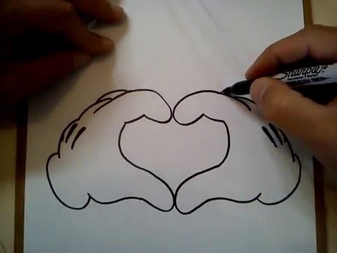 COMO DIBUJAR UN CORAZON (MICKEY MOUSE). HOW TO DRAW A HEART (MICKEY MOUSE)