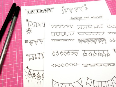 Doodle with Me - Buntings and Garlands. Bullet Journal Elements. Planner Doodles