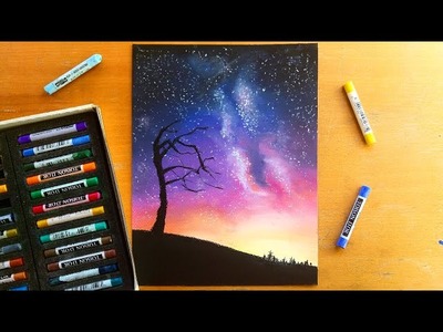 Drawing a night sky with soft pastels | Leontine van vliet