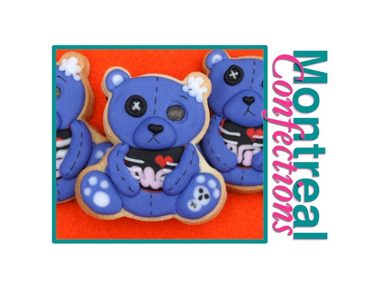Halloween cookies - Zombie teddy bear cookies