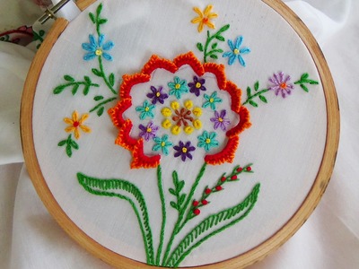 Hand Embroidery: Buttonhole stitch variation