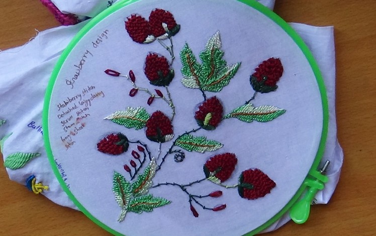 Hand Embroidery Designs # 105 - Strawberry Design