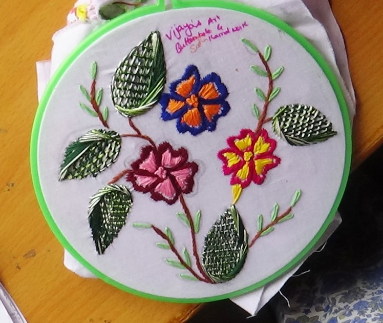 Hand Embroidery Designs # 148 - Checkered stitch(variation) design
