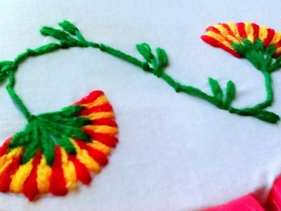 Hand Embroidery - Flower Double Color Embroidery