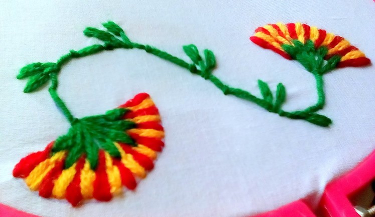 Hand Embroidery - Flower Double Color Embroidery