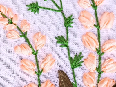 Hand Embroidery | Flower Pattern with Ribbon, Cotton Floss Threads | HandiWorks #85