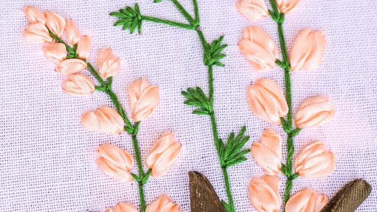 Hand Embroidery | Flower Pattern with Ribbon, Cotton Floss Threads | HandiWorks #85