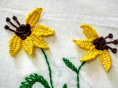 Hand Embroidery - Picot Stitch || Floral Embroidery