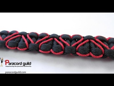 Heart stitched paracord bracelet