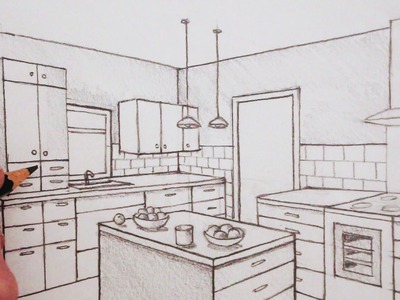 How to Draw a Room in Two-Point Perspective: Time Lapse