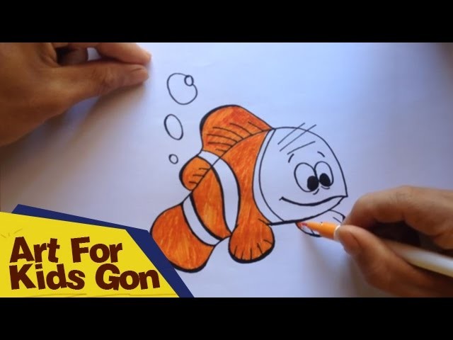 How To Draw Nemo For Kids - Bubble Guppies - Nemo Fish Cartoon Movie