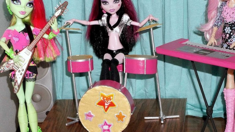 How to make a drum kit for doll (Monster High, EAH, Barbie, etc)