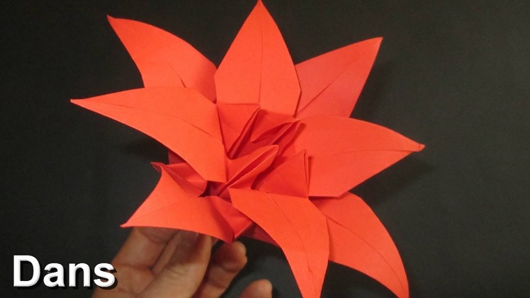 How to make an Oriami Lily Flower with 8 petals - New folds included