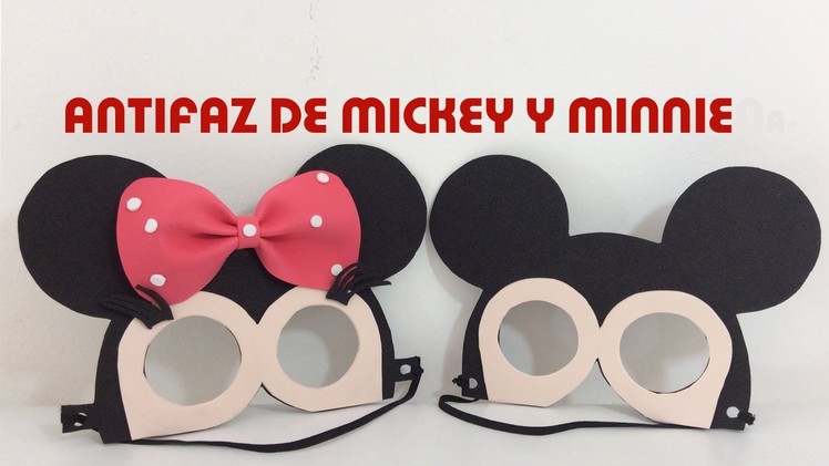 IDEAS PARA FIESTAS INFANTILES DE MINNIE Y MICKEY MOUSE. ANTIFAZ