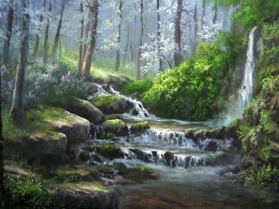 Landscape Painting | Misty Forest Creek | Paint with Kevin Hill