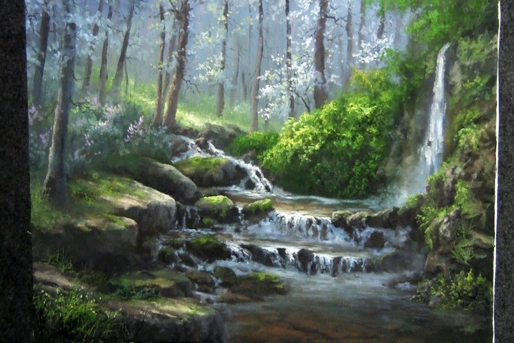Landscape Painting | Misty Forest Creek | Paint with Kevin Hill