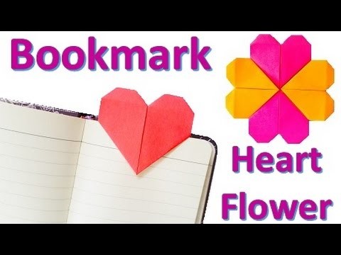 Origami HEART bookmark & HEART flower