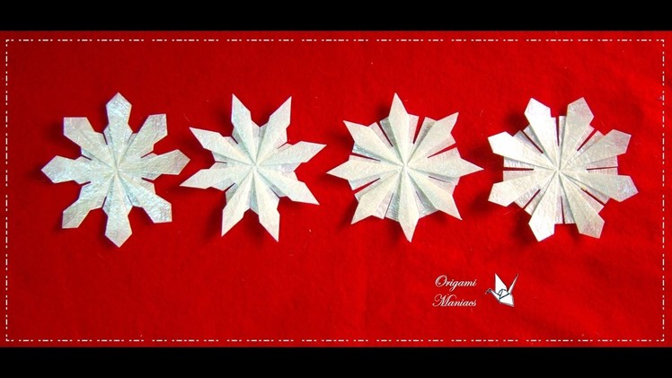 Origami Maniacs 218:4 Kinds of Snowflakes. 4 Tipos de Copos de Nieve