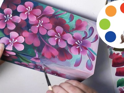 Painting  flowers with acrylic, Como pintar con acrílicos, irishkalia