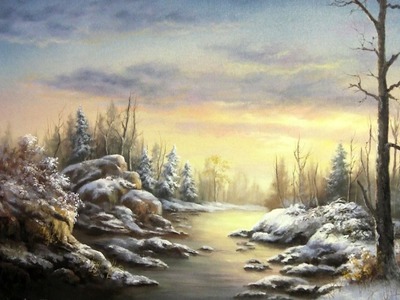 Painting | Snowy Sunset | Paint with Kevin Hill